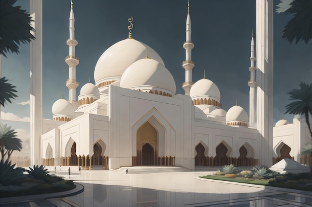 White mosque generative AI