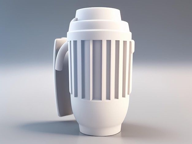 White Mug in 3D