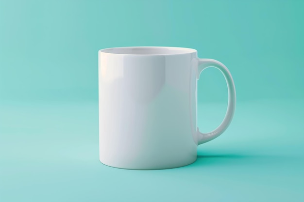 Foto una tazza bianca su uno sfondo verde teal mockup della tazza