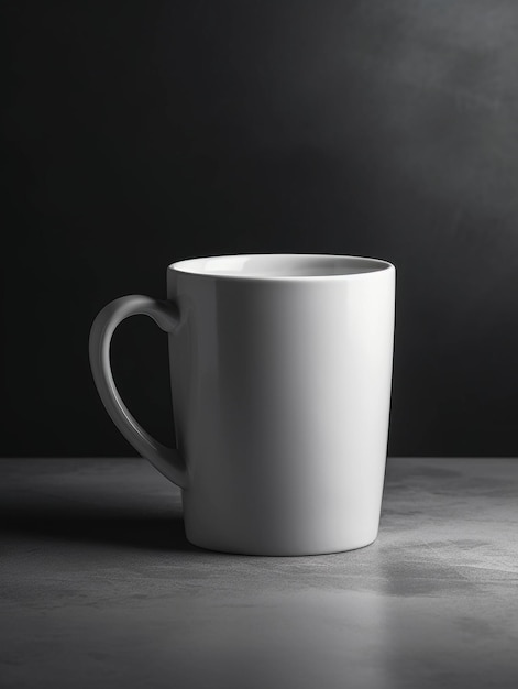 White mug mockup on the grey background