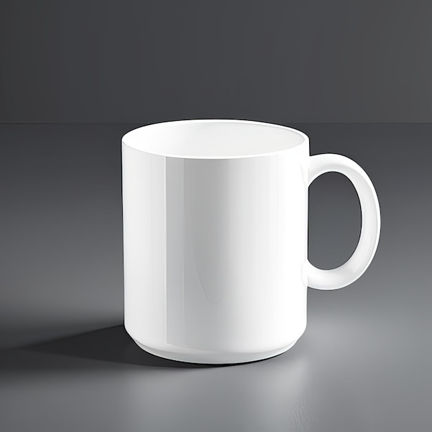 A white mug with a handle mockup cup