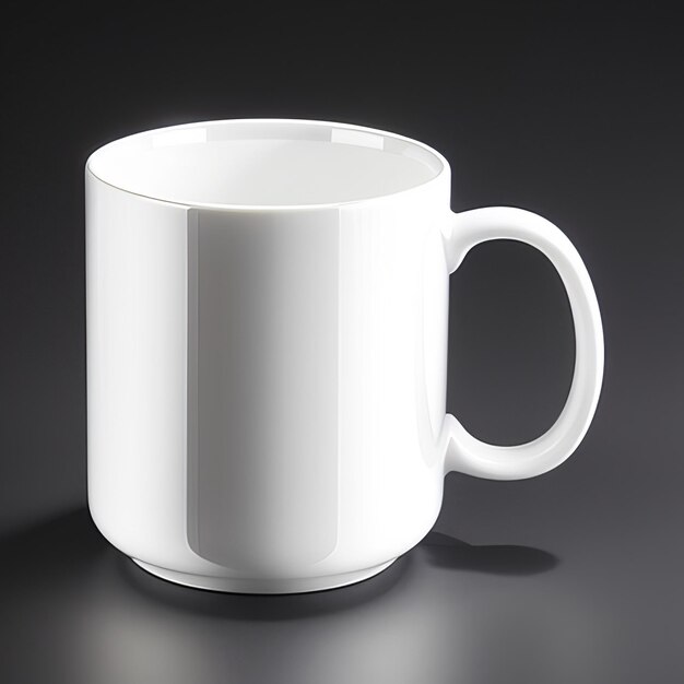 A white mug with a handle mockup design