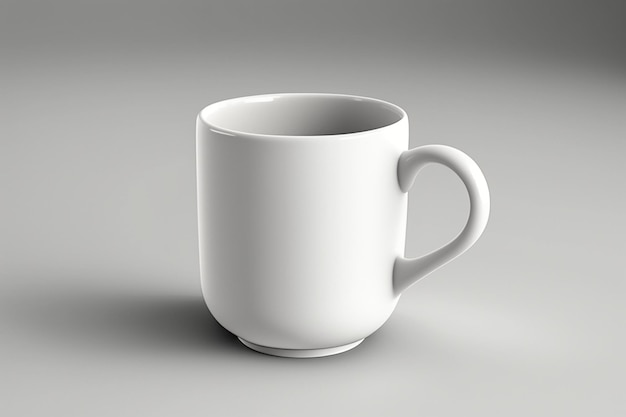 A white mug with a handle that says coffee on it