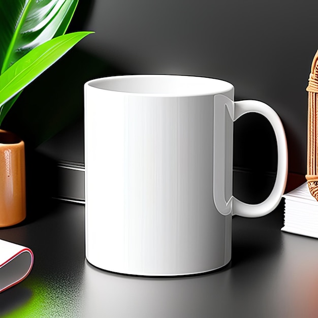 Photo a white mug with mockup