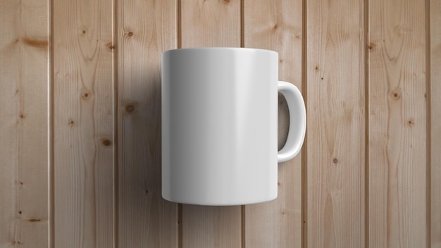 White mug over wooden surface