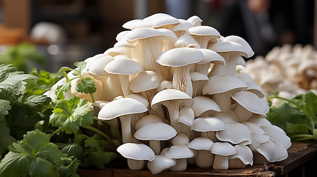 white mushrooms white and black