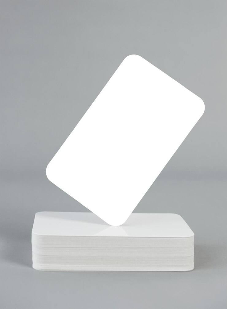 Photo white name cards mockup transparent png