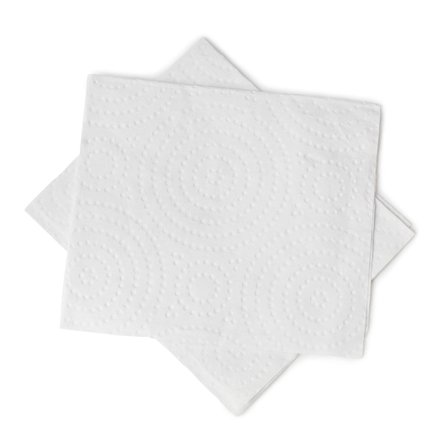 A white napkin with a pattern on it