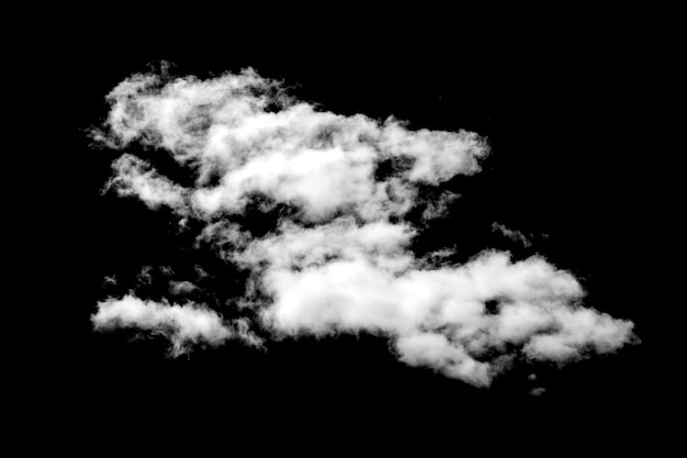 White natural clouds isolated on a black background. High quality photo