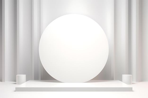 ミニマリストな外観のための白いニューモルフィックな円形の背景