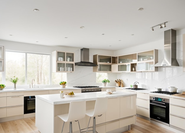 White and Neutral Contemporary Kitchen