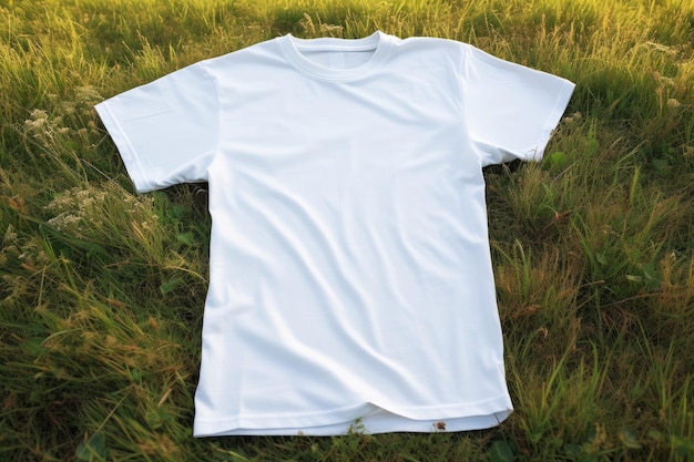 White new tshirt mockup Fabric sport Generate Ai