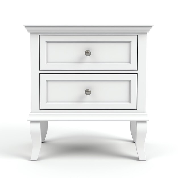 Photo a white nightstand with two drawers