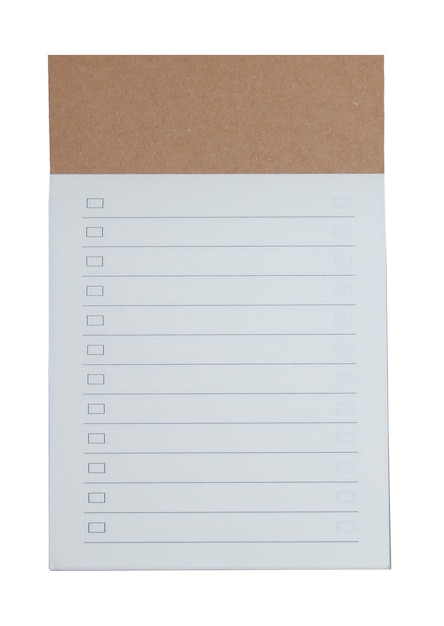 Photo white note book isolated on white background