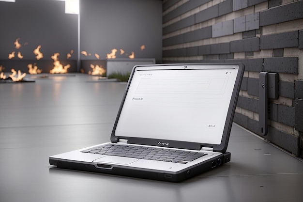 White notebook black data firewall