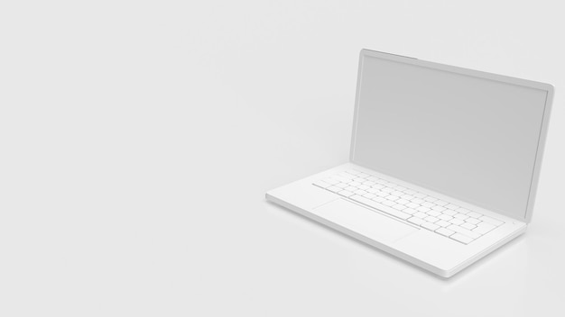 The white notebook on white background 3d rendering