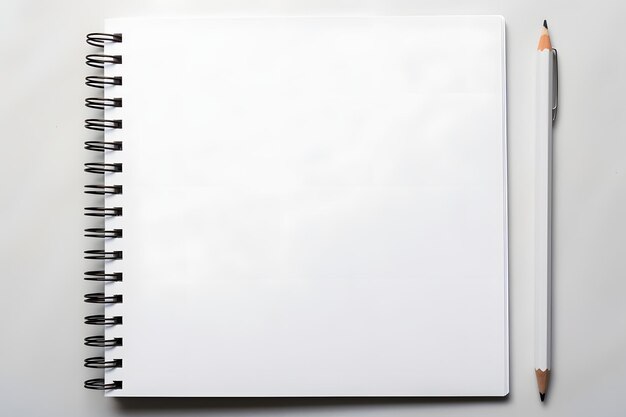 A white notebook with a pencil on top of it Generative AI