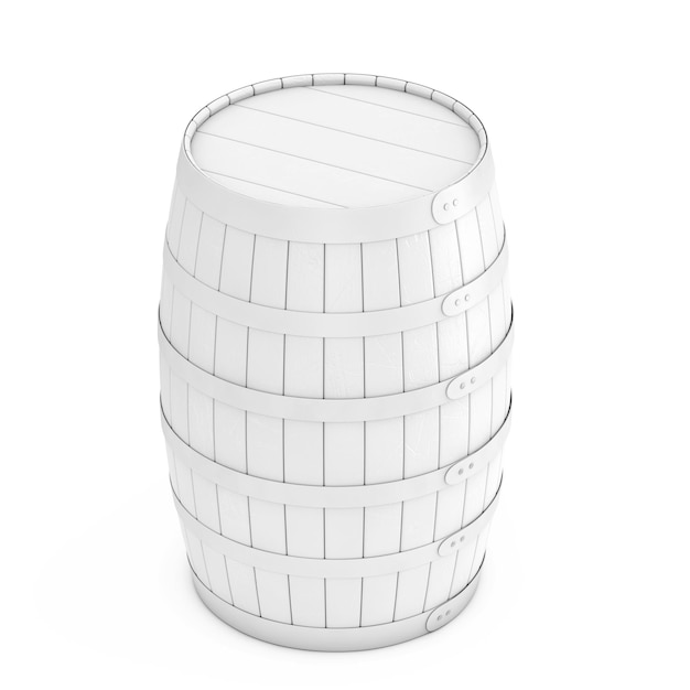 White Oak Barrel in Clay Style 3d Rendering