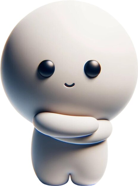 a white object with a face that has a smile on it