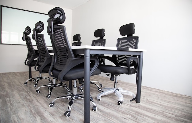 White office interior with furniture