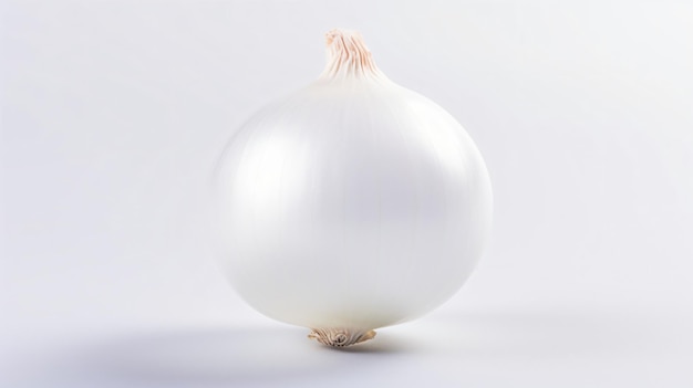 a white onion with a red tip on a white background