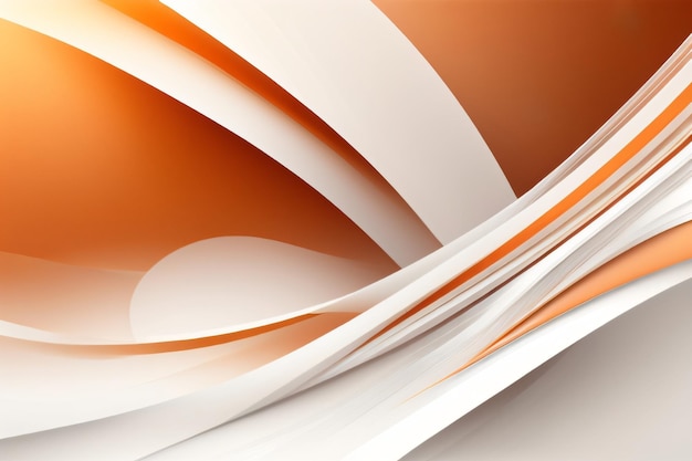 White and Orange Abstract Waves Wallpaper Wavy Pattern Wallpaper Background with Generative AI