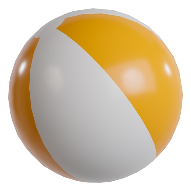 A white and orange beach ball with a white stripe.