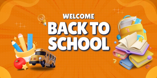 White and Orange Modern Back to School Banner 1