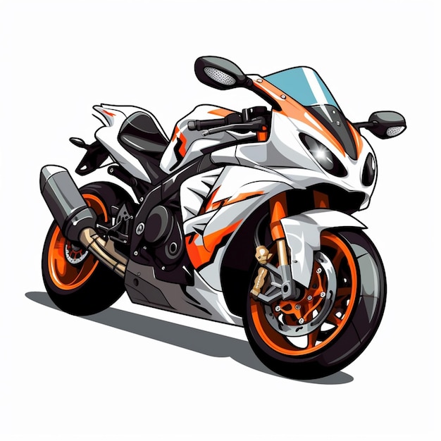 Photo a white and orange motorcycle with orange wheels and the word honda on the front.