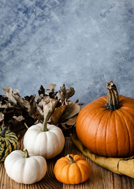 ホワイトとオレンジのカボチャ ハロウィーンデコレーションアイデア