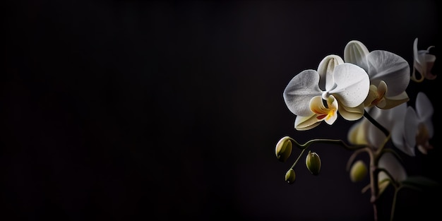 white orchid flower in dark background