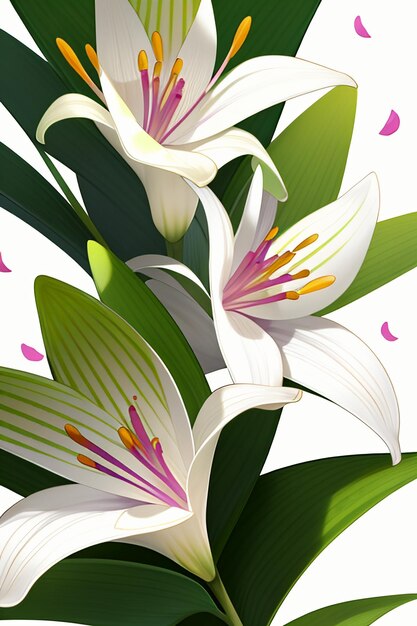 White orchids hd photography flowers wallpaper background illustration design material