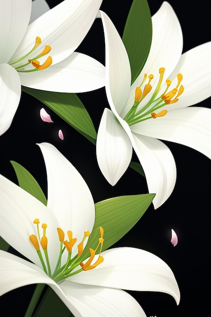 Photo white orchids hd photography flowers wallpaper background illustration design material