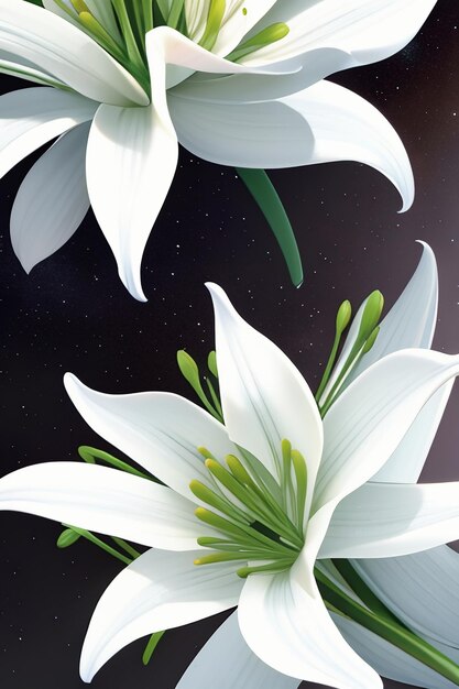 Photo white orchids hd photography flowers wallpaper background illustration design material