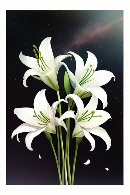 Photo white orchids hd photography flowers wallpaper background illustration design material