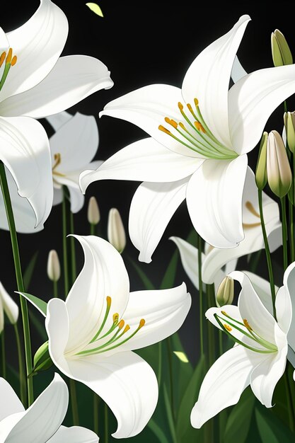 白い蘭のHD写真の花の壁紙の背景イラストデザイン素材