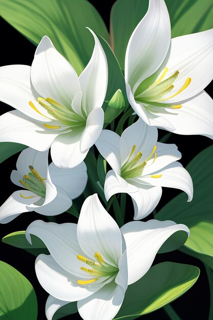 白い蘭のHD写真の花の壁紙の背景イラストデザイン素材