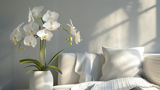 White Orchids in Modern Setting Floral Arrangement