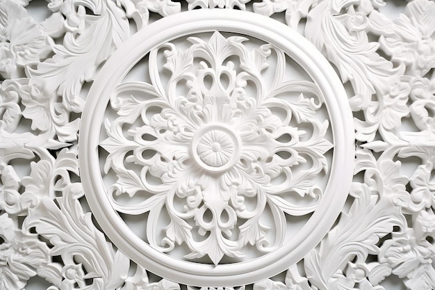 White Ornamental Pattern Background AI