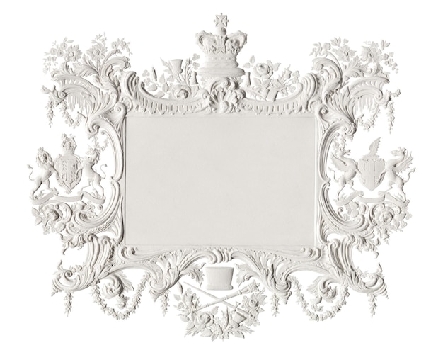 white ornamental png frame in vintage style transparent background remastered by rawpixel