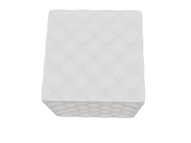 White ottoman and pouf 3d render