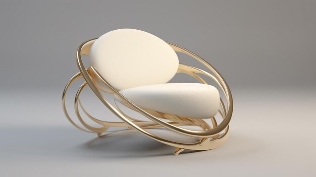 Premium AI Image a white oval shaped object is placed on a gold ring Premium AI Image a white oval shaped object is placed on a gold ring