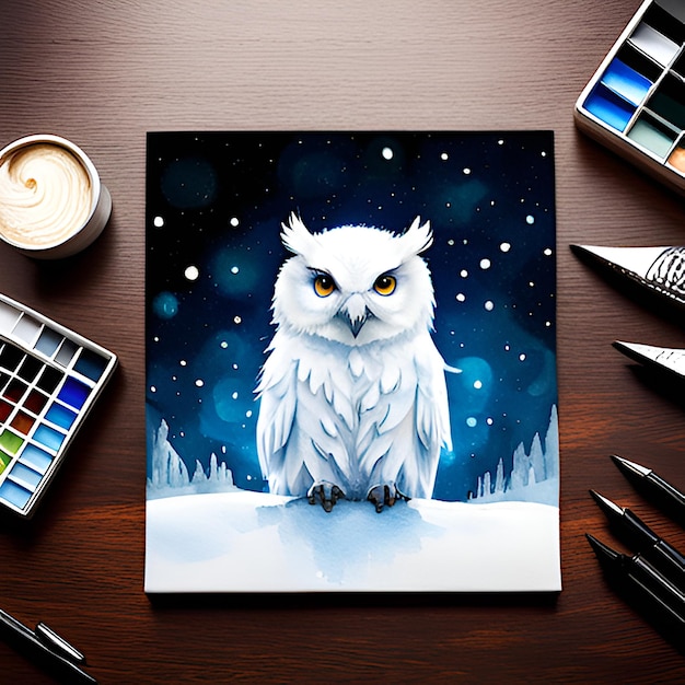 White owl in Nature Artwork