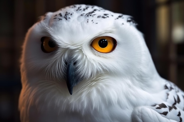 White owl portrait generative ai