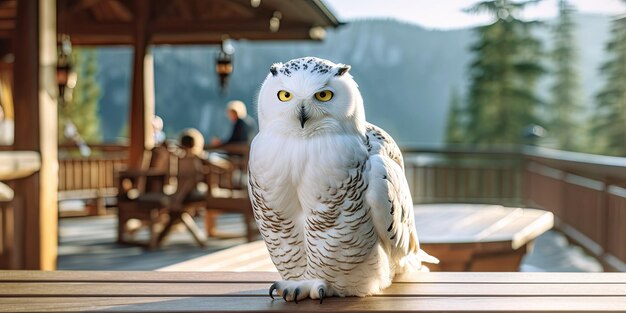 white owl on vacation