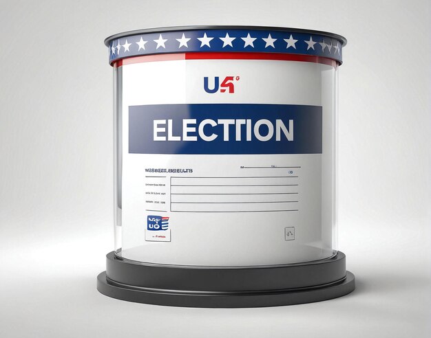 Photo a white paint can with the words election on it