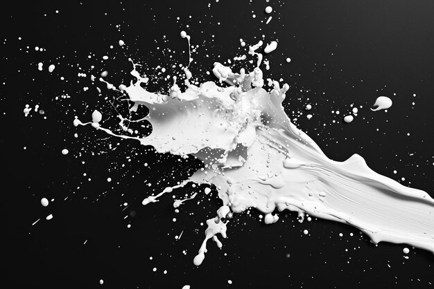 White paint liquid whirl and splash isolated on transparent background