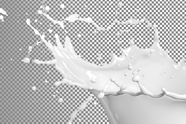 White paint splash isolated on a transparent background