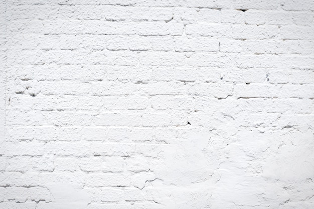 White painted brick wall texture for background