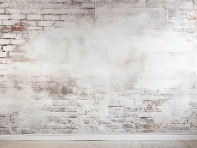 White painted old brick Wall panoramic background